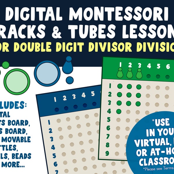 Montessori Long Division Lesson | Racks and Tubes Double-Digit Divisor Division | Teach Montessori Division