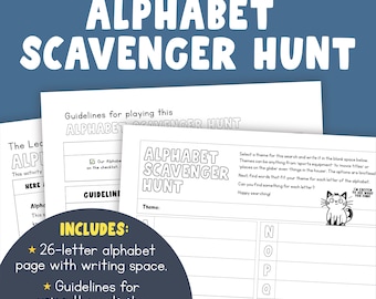 Versatile A to Z Scavenger Hunt Template | Elementary Language Activity