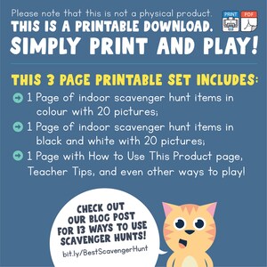 Indoor Scavenger Hunt for Kids | Rainy Day Activity | Print & Go Game ...