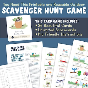 Neighborhood Scavenger Hunt Printable Card Game | Outdoor Scavenger Hunt