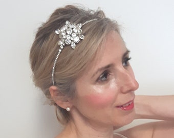 Rhinestone Hairband, Bridal Bling, Rhinestone Headpiece, Vintage Rhinestone Bridal Hairband, Tiaras, Rhinestone Wedding Headpiece, Bridal