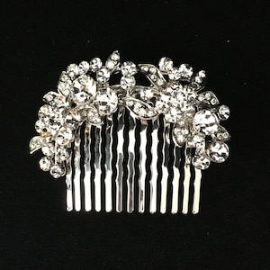 Peigne à cheveux en strass, Petit peigne à cheveux en strass, Peigne à cheveux de mariée, Peigne à cheveux de mariage, Peigne à cheveux en argent et strass, Accessoires de mariée