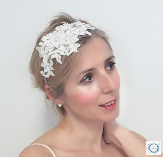 white lace headband