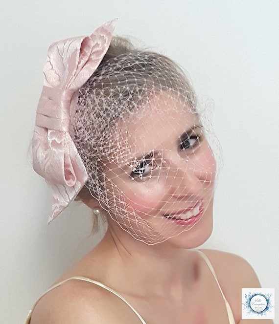 Fascinator, Pink Fascinator, Pink Bird Cage Veil Fascinator  display picture 3