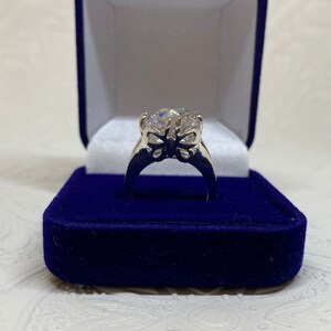 Sterling silver ring, Sterling silver butterfly ring, Statement ring, Large crystal ring, Butterfly crystal ring, Sterling butterfly ring