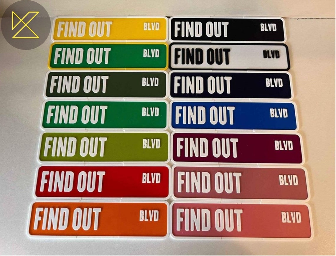 Colorful 3D Printed Street Corner Sign With Playful Adult Jokes - Many ...