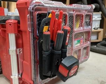 Milwaukee Packout Tool Pouch Holder Mounts Directly on the Toolbox, 3D Printed in PETG ToughBuilt ClipTech Pouches | Discounted Shipping