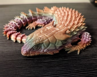 ARTICULATED ARMADILLO LIZARD (little dragon) 3D printed flexible flexi Toy fidget sensory | Discounted Shipping Applied