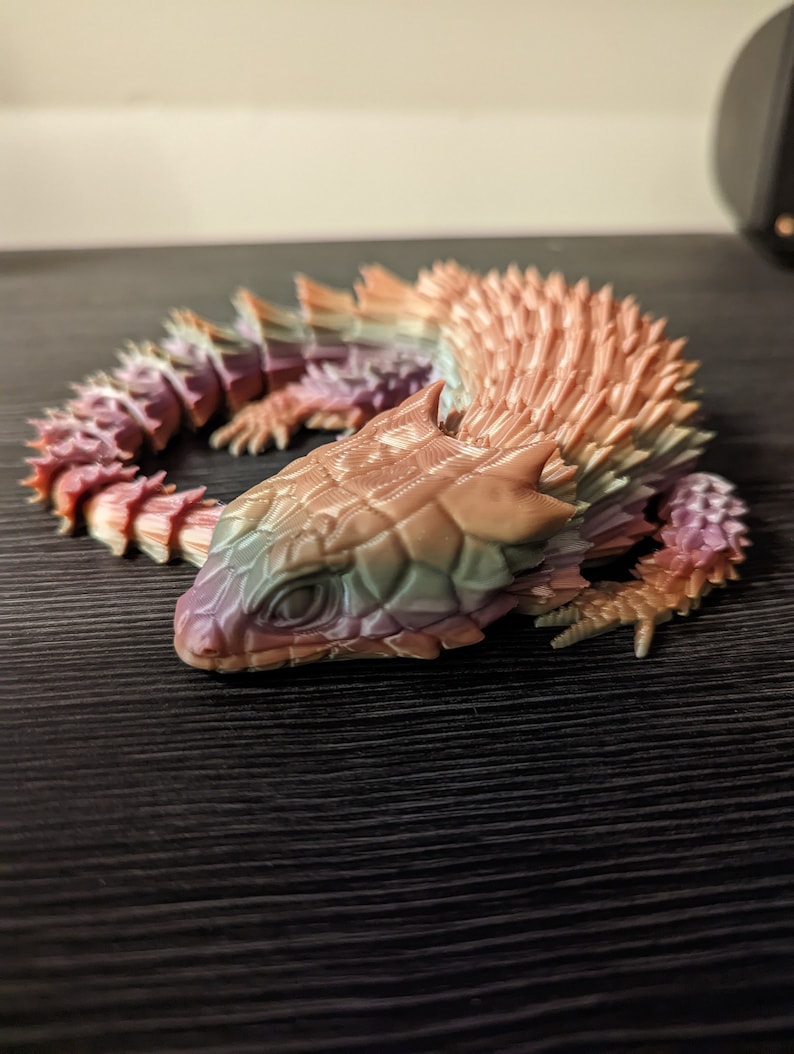 ARTICULATED ARMADILLO LIZARD little dragon 3D printed flexible flexi Toy fidget sensory Discounted Shipping Applied image 1