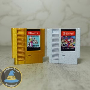 クラシックゲームにインスパイアされたカートリッジ スイッチ ゲーム ホルダー - カスタマイズ可能、複数のサイズと色 - 割引配送が適用されます
