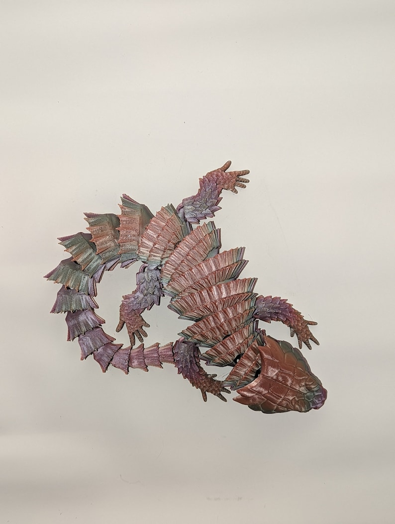 ARTICULATED ARMADILLO LIZARD little dragon 3D printed flexible flexi Toy fidget sensory Discounted Shipping Applied image 7