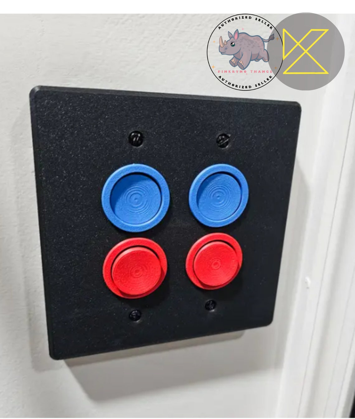 3D Printed Arcade Button Style Light Switch Cover - Double Cover ...