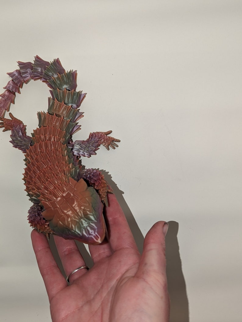 ARTICULATED ARMADILLO LIZARD little dragon 3D printed flexible flexi Toy fidget sensory Discounted Shipping Applied image 9