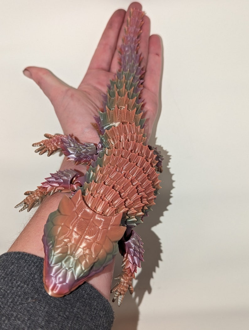 ARTICULATED ARMADILLO LIZARD little dragon 3D printed flexible flexi Toy fidget sensory Discounted Shipping Applied image 8