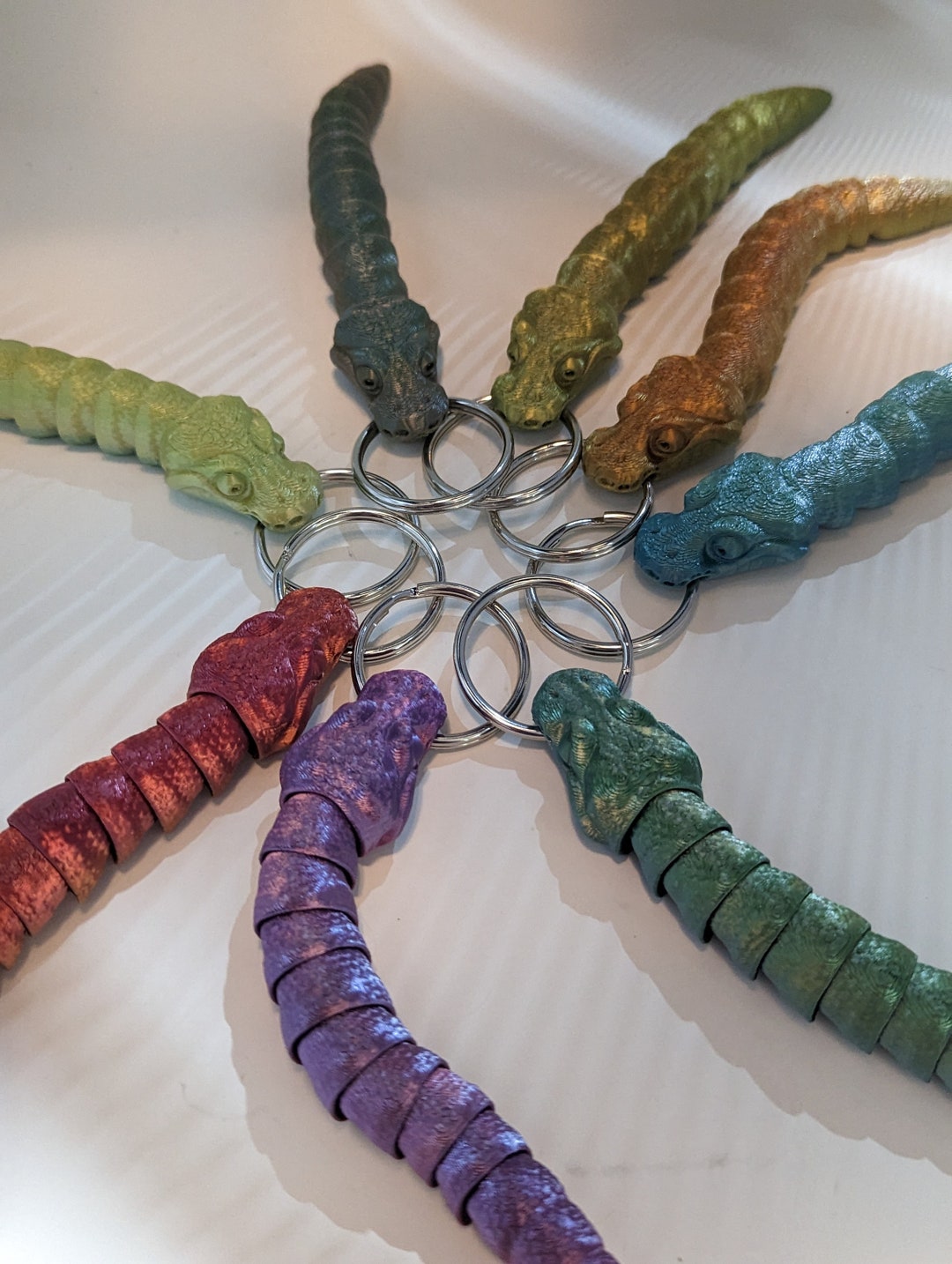 Articulating Ball Python Key Chain 3D Printed With BIO - Etsy