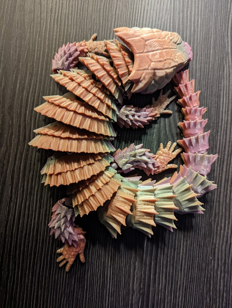 ARTICULATED ARMADILLO LIZARD little dragon 3D printed flexible flexi Toy fidget sensory Discounted Shipping Applied image 3