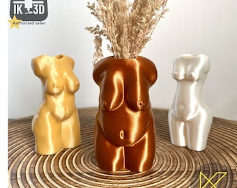 Metallic Vases of Body Positive Woman Torsos - Set of 3 - Home Decor Piece - Celebrate the Women in your Life - Discounted Shipping Applied