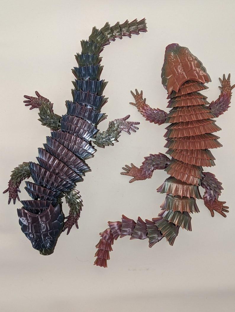 ARTICULATED ARMADILLO LIZARD little dragon 3D printed flexible flexi Toy fidget sensory Discounted Shipping Applied image 6