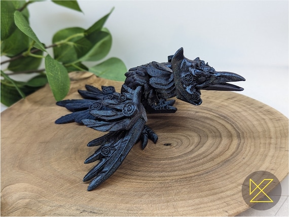 Articulating Fortune Teller Raven - 3D Printed Raven Sculpture for Mystic Delight a touch of the occult to your decor - Discounted Shipping