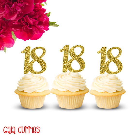 18th Birthday Cupcake Toppers 18 Cupcake Topper 18th Etsy