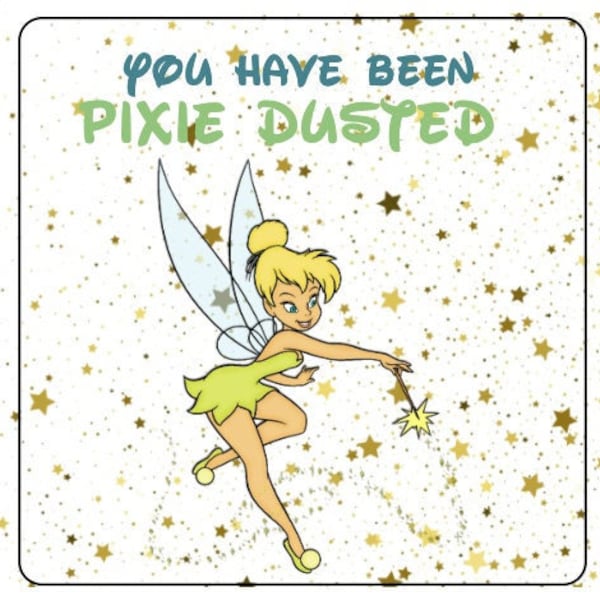 Tinker bell stickers,You have been Pixie Dusted Sticker sheet of 9, Fish extender gift, Disney cruise, Dream, Fantasy, Magic, Wonder,Wish