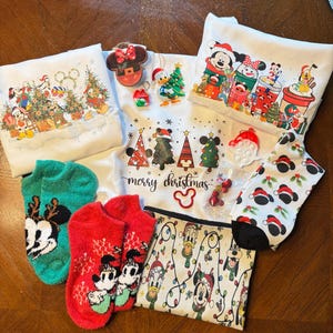 Disney Cruise Fish Extender Christmas Gift Bundle, FEG gift,Pixie Dusting, sublimation makeup bags, Sublimated socks & Gift bags