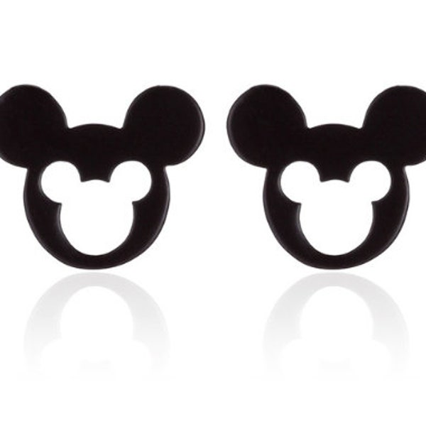 Mickey Mouse earrings  women girls jewelry Rise Black