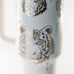 Tiger Lightening Bolt Design | Laser Engraved | Stanley 40oz Quencher or ProTour Tumbler