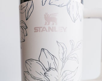 Floral Engraved Stanley 40oz Tumbler-Peach,Citron – Mighty Fine Laser Design