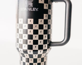 Checkerboard with Lightening Bolts | Laser Engraved | Stanley 30oz Quencher or ProTour Tumbler