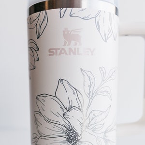 Stanley 40oz tumbler | Custom  Engraved with Magnolia Florals