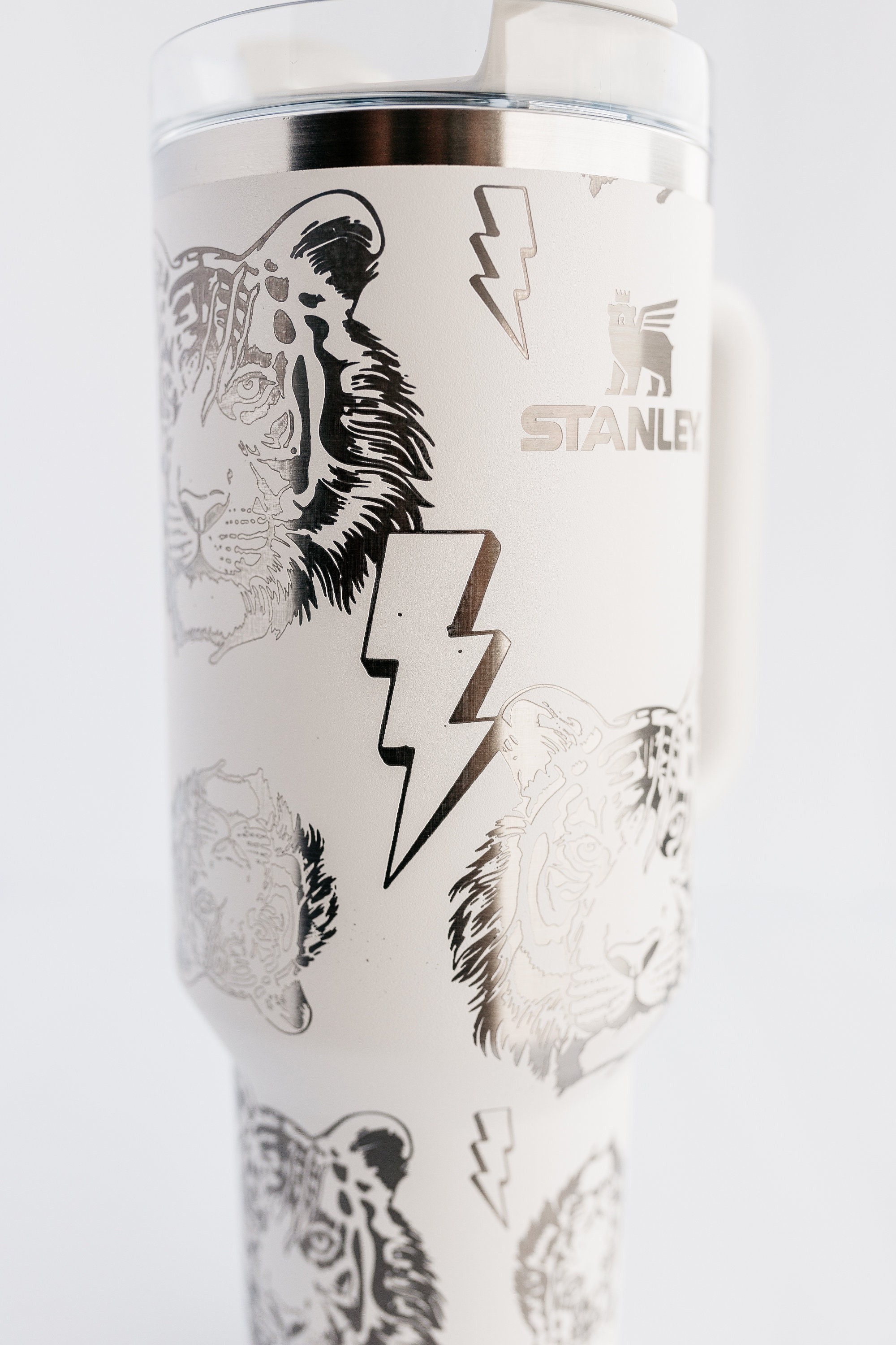 Stanley 40oz Quencher  Engraved with Tiger Lightening Bolt Design