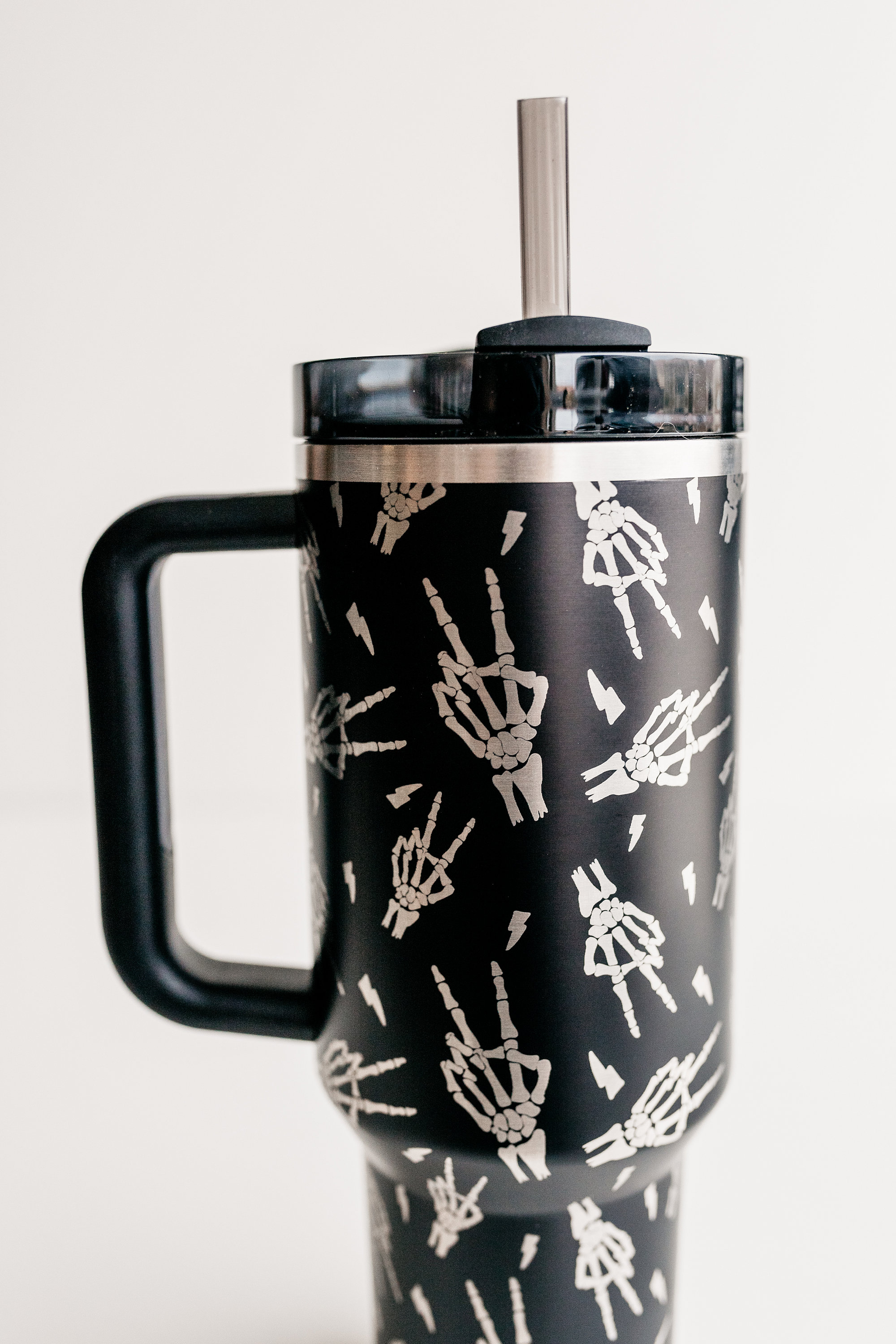 Stanley 40oz Tumbler Custom Engraved With Lightening Bolts & Peace