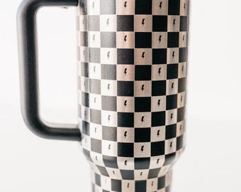 PREORDER Multicolored Checkerboard TMC Tumbler, Stanley Dupe - Tired Mama  Co.