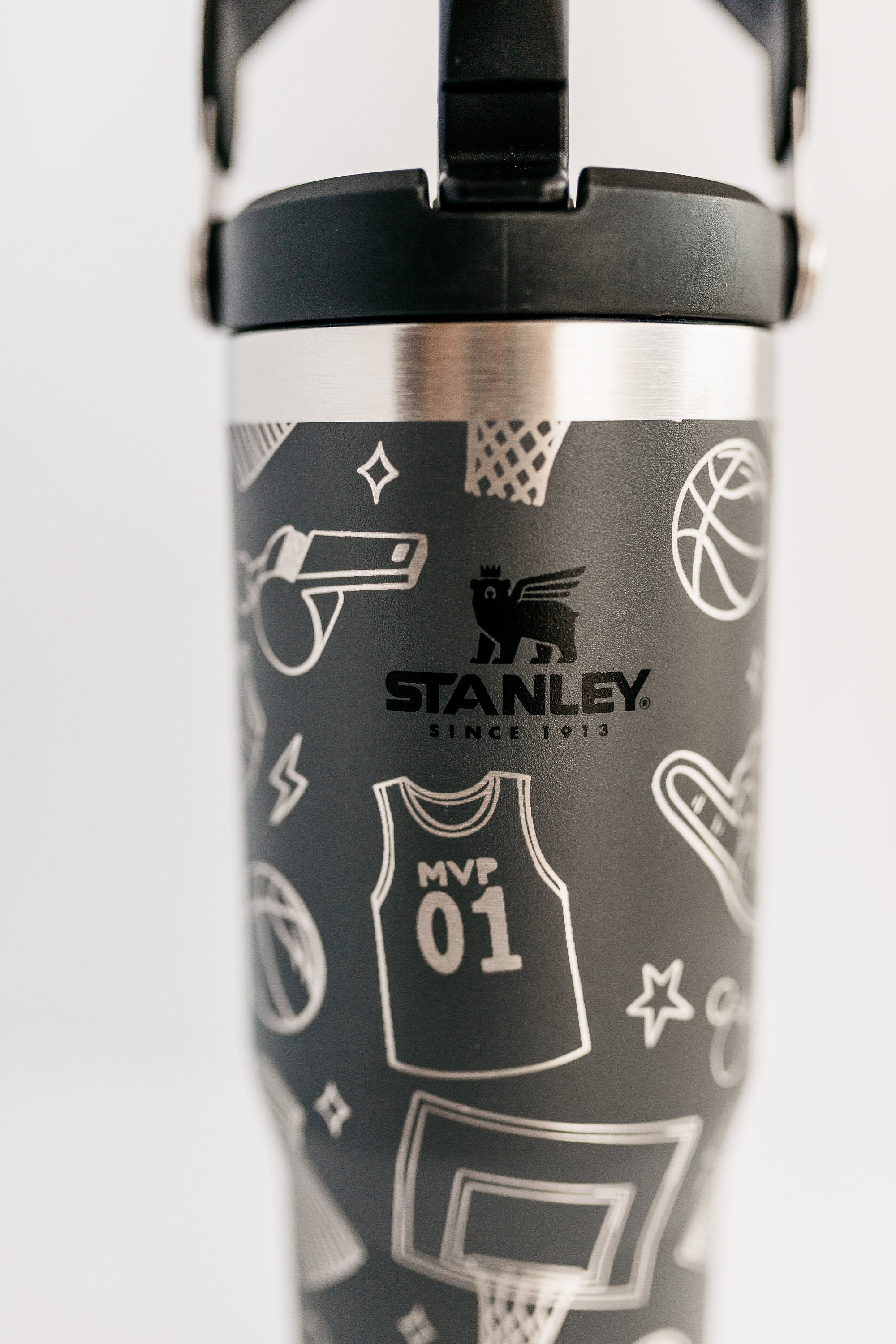 Basketball Mom 40oz Tumbler With Handle, Lid, Straw, Laser Engraved Tumbler,  Stanley Quencher, Non Brand, Personalized, Stanley Tumbler 