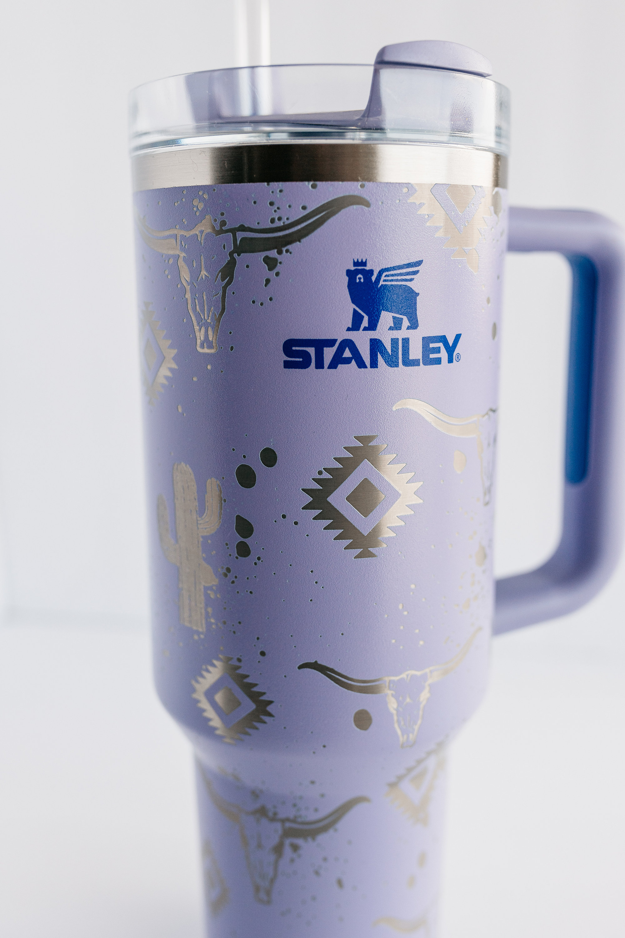 Stanley 40oz Tumbler, Engraved 40oz Tumbler, Western Distressed Design,  Laser Engraved Stanley Quencher With Handle, Aztec Tumbler, Cowboy 