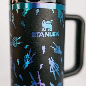 Stanley 40oz tumbler | Custom  Engraved with Lightening bolts & Peace Skeleton Hands