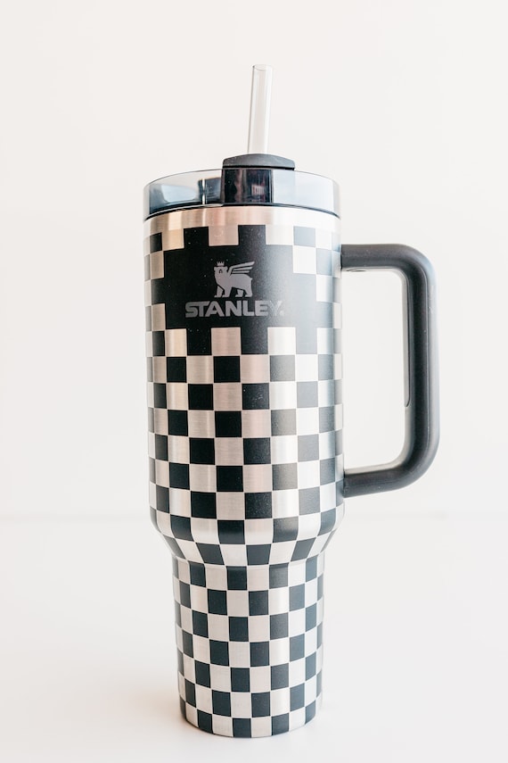 Stanley 40oz Tumbler Custom Engraved With Checkerboard With