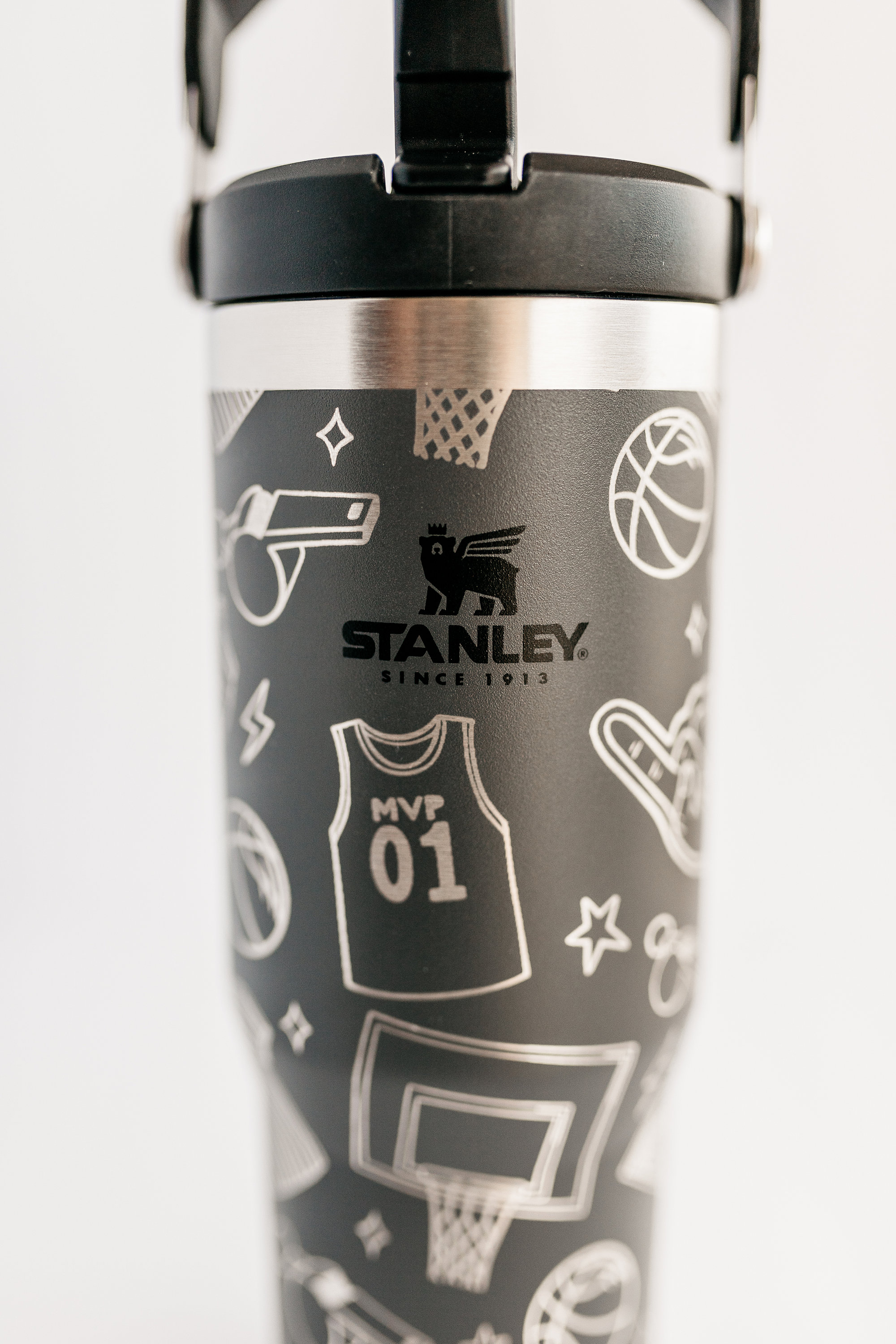 30oz Engraved Stanley Cup Tumbler with Handle – Pixels and Wood