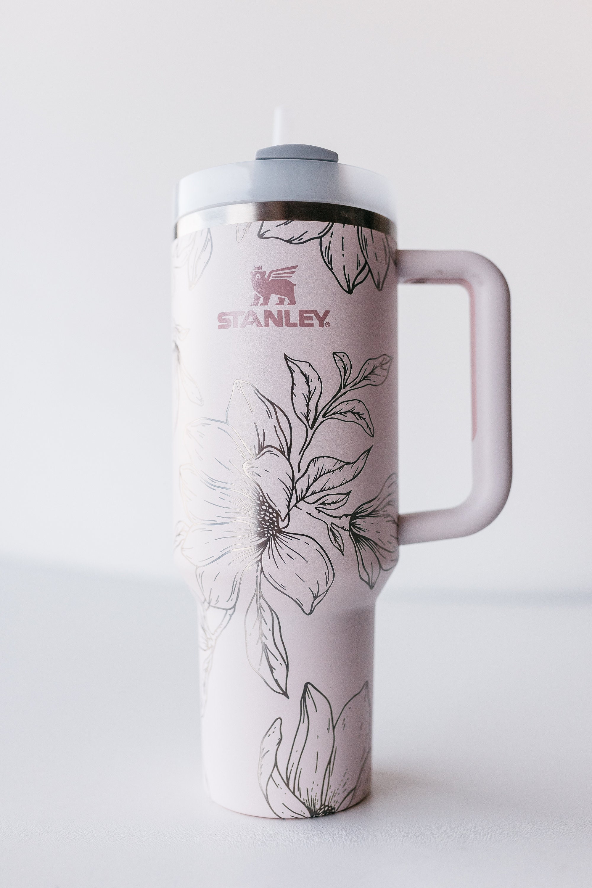 Stanley 40oz Tumbler Custom Engraved With Magnolia Florals 