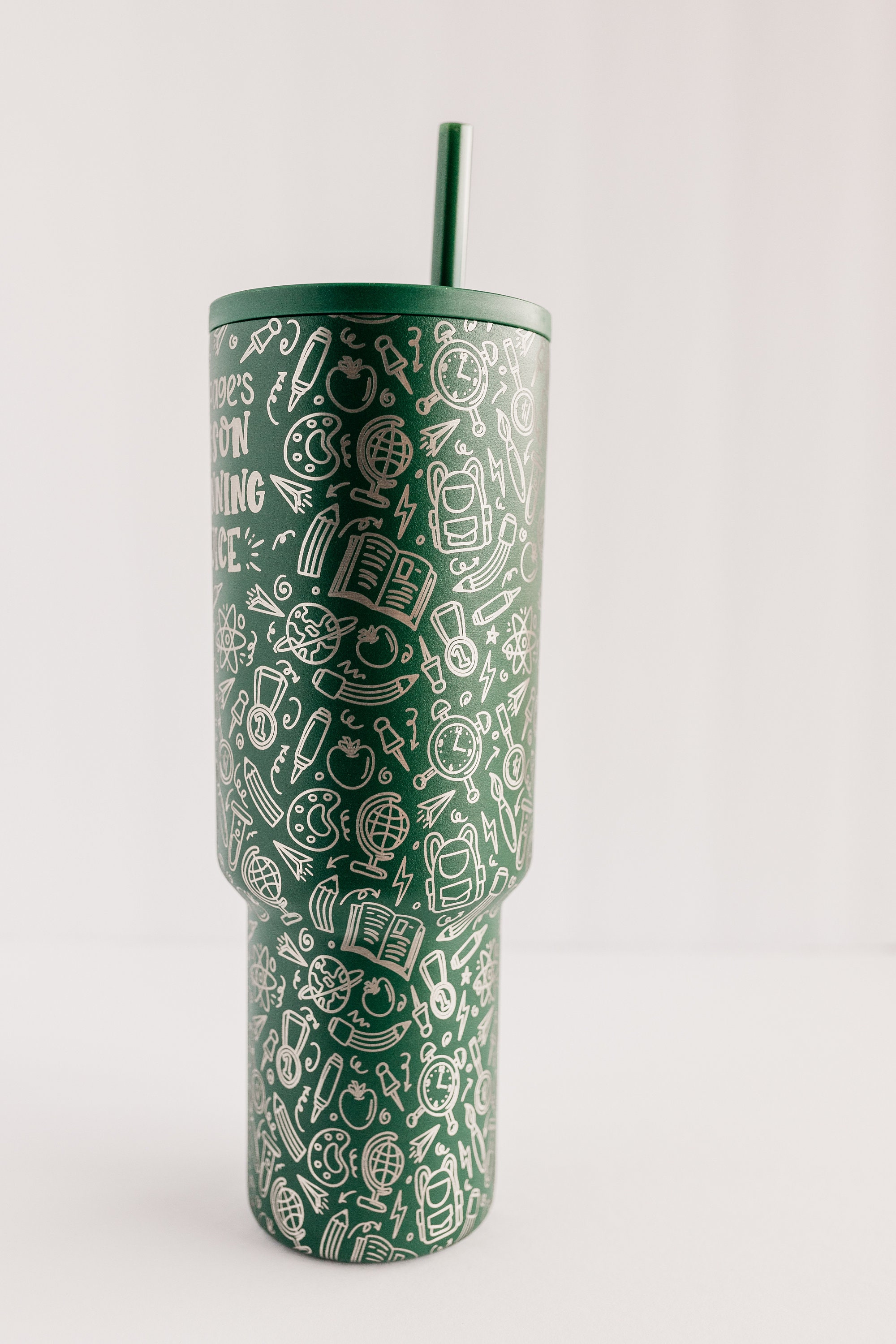 Apricot Simple Modern Trek Tumbler with Tooled Leather Sunflower Engraving