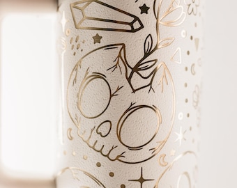 Skulls florals Crystals | Laser Engraved | Stanley 40oz Quencher or ProTour Tumbler