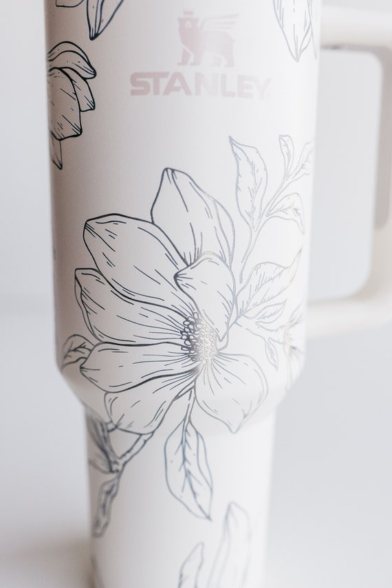 Stanley 40oz Tumbler Custom Engraved With Magnolia Florals -  Israel