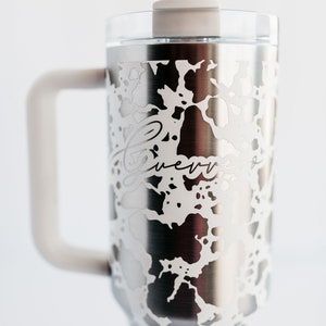 Cow Print | Laser Engraved | Stanley 40oz Quencher or ProTour Tumbler