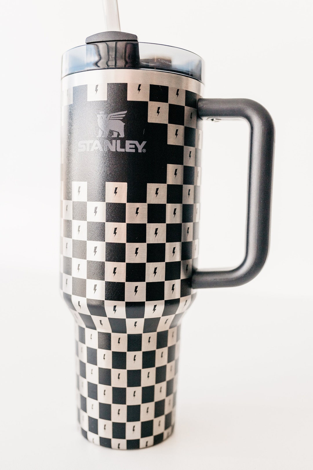 Black checkered 40oz Stanley DUPE – Freckled & Framed Sign Co.