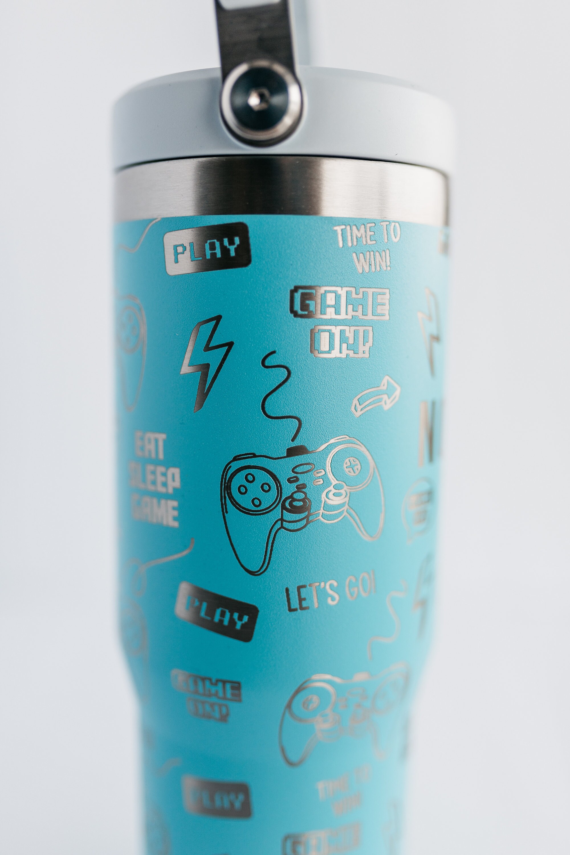 Gametime Sidekicks North Carolina 30oz Light Blue Tumbler - Officially Licensed, 18/8 Stainless Steel, Double-walled, Vacuum-insulated, UV LED