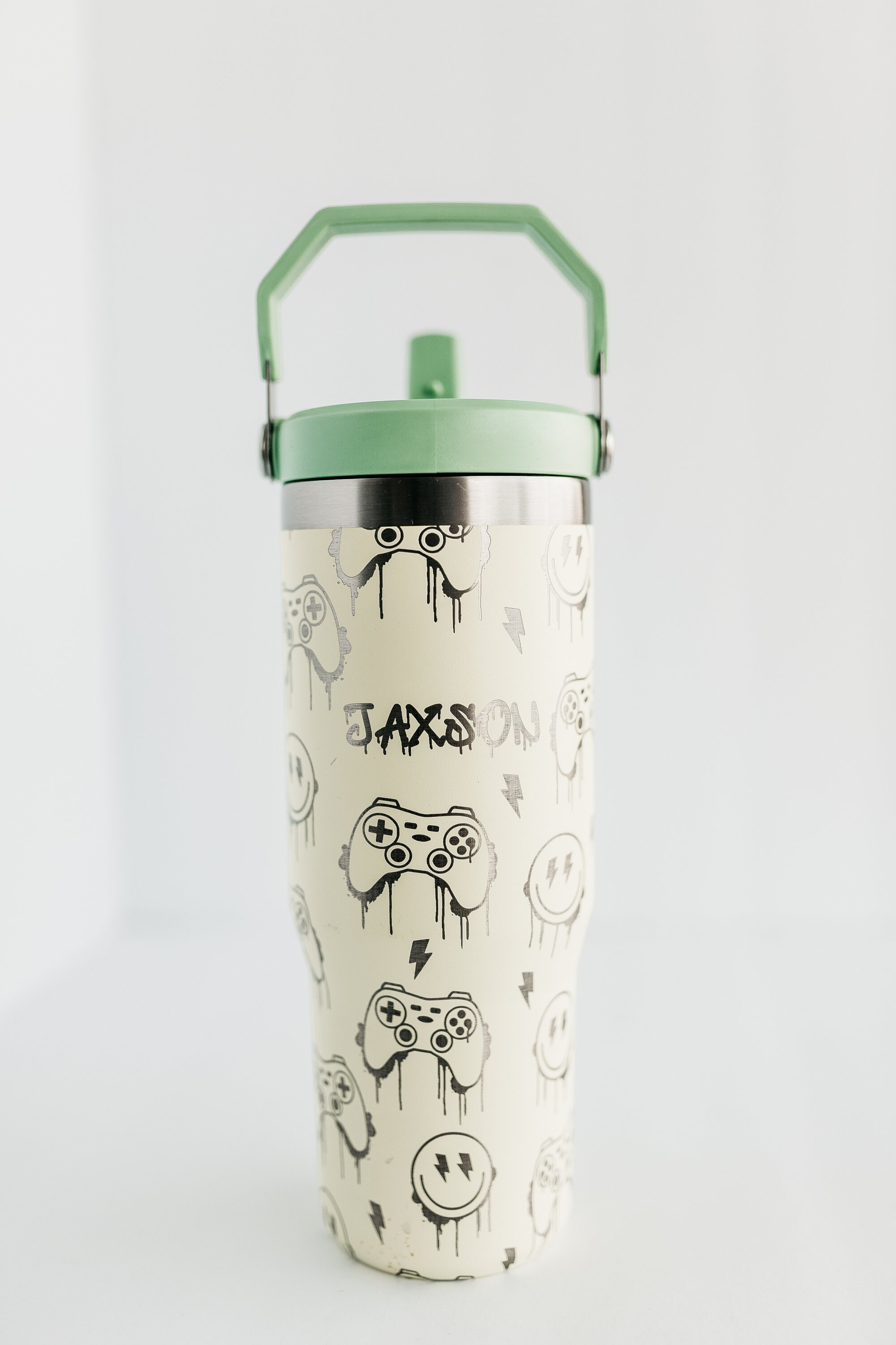 Stanley 30oz Tumbler | Drippy GAMER and Smiley Face Design