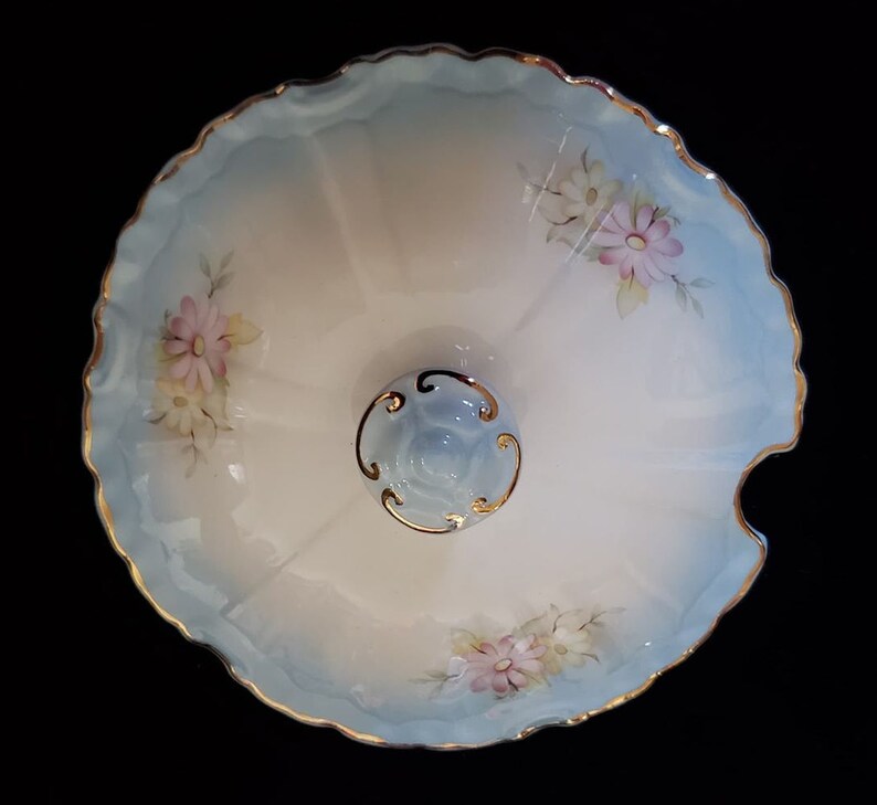 Beautiful Vintage Blue Floral Porcelain Soup Tureen with Lid