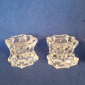 NWOT Set of 2 Mikasa Sparkling Star Crystal Votive Candle Holders Candleholders