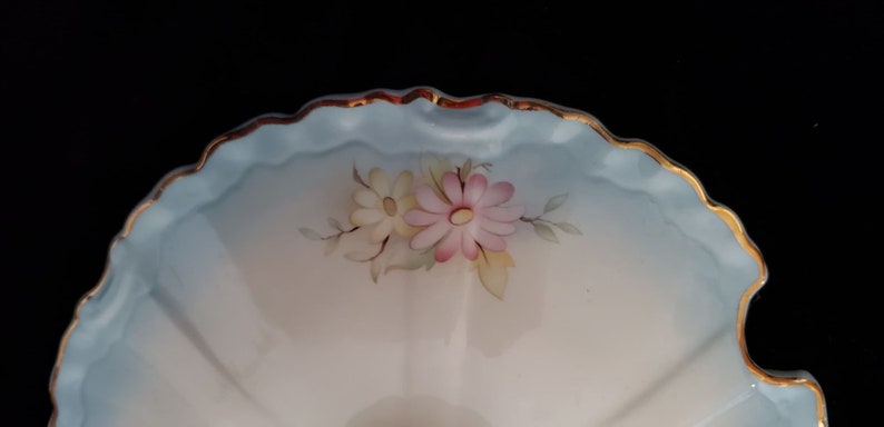 Beautiful Vintage Blue Floral Porcelain Soup Tureen with Lid
